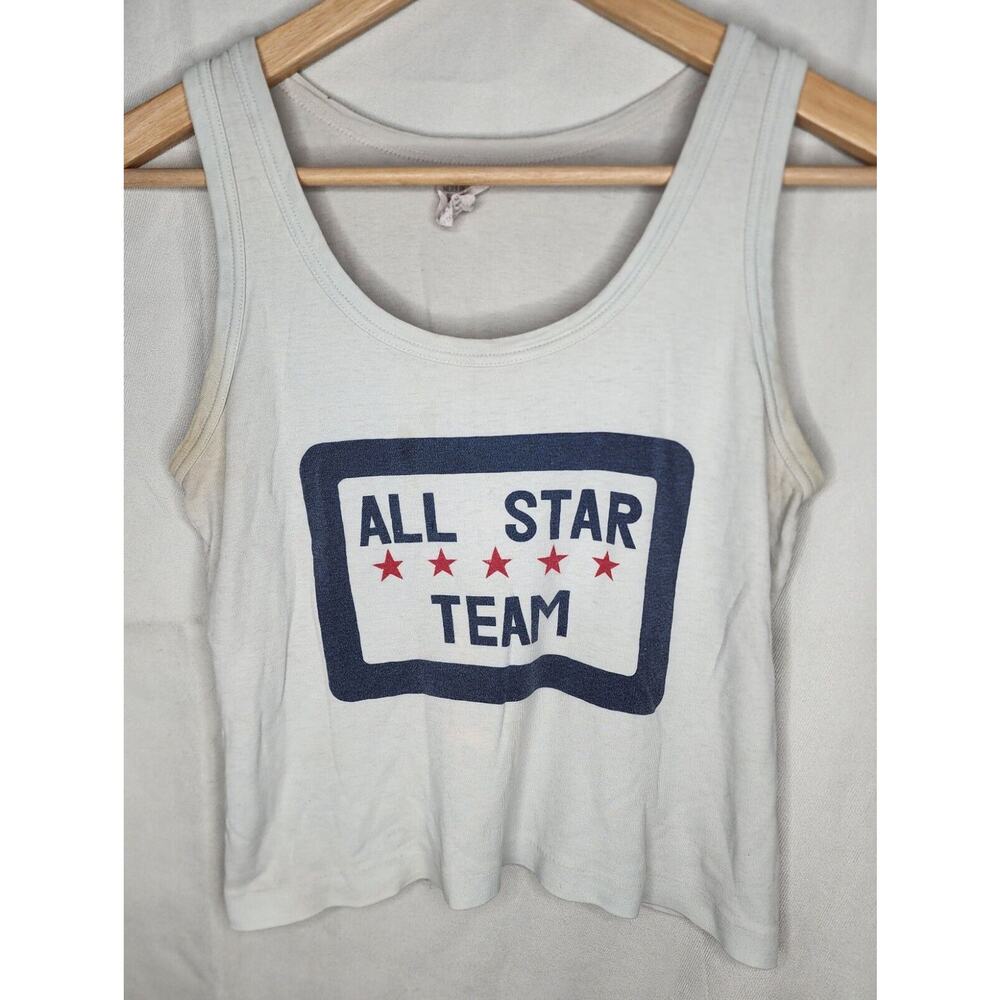 Vintage 80s All Star Team Cropped Tank Top All Star Team